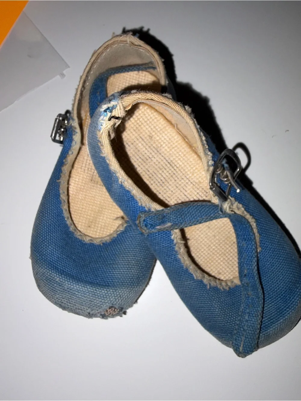 Kids Blue Mary Jane Canvas Shoes - Classic Strap Style